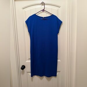 Blue knit St John Dress Size L Size 8 NWT
